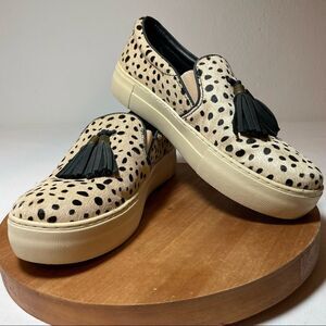 Latigo calf skin dot tassel slip on sneaker